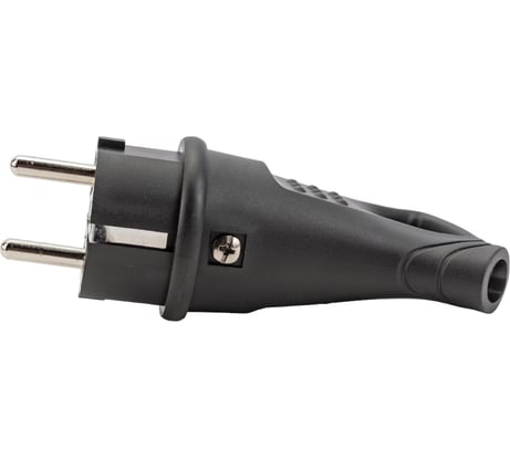 Угловая вилка с кольцом Smartbuy каучуковая 230В, 2P+PE, 16A, IP44 SBE-16-P08-R