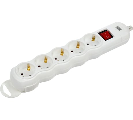 Переносная разборная розетка IEK с выключателем РПР05в 5 мест WYP10-D-KP-16-05-ZKS-K01