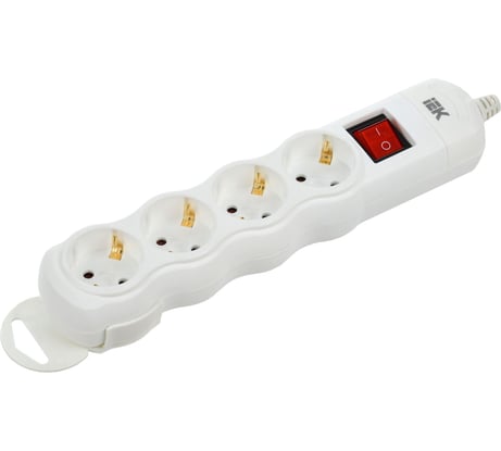 Переносная разборная розетка IEK с выключателем РПР04в 4 места WYP10-D-KP-16-04-ZKS-K01