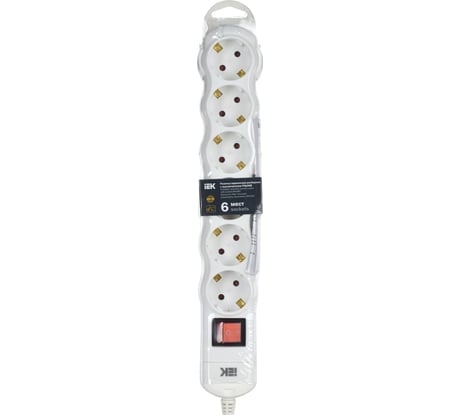 Переносная разборная розетка IEK с выключателем РПР06в 6 мест WYP10-D-KP-16-06-ZKS-K01