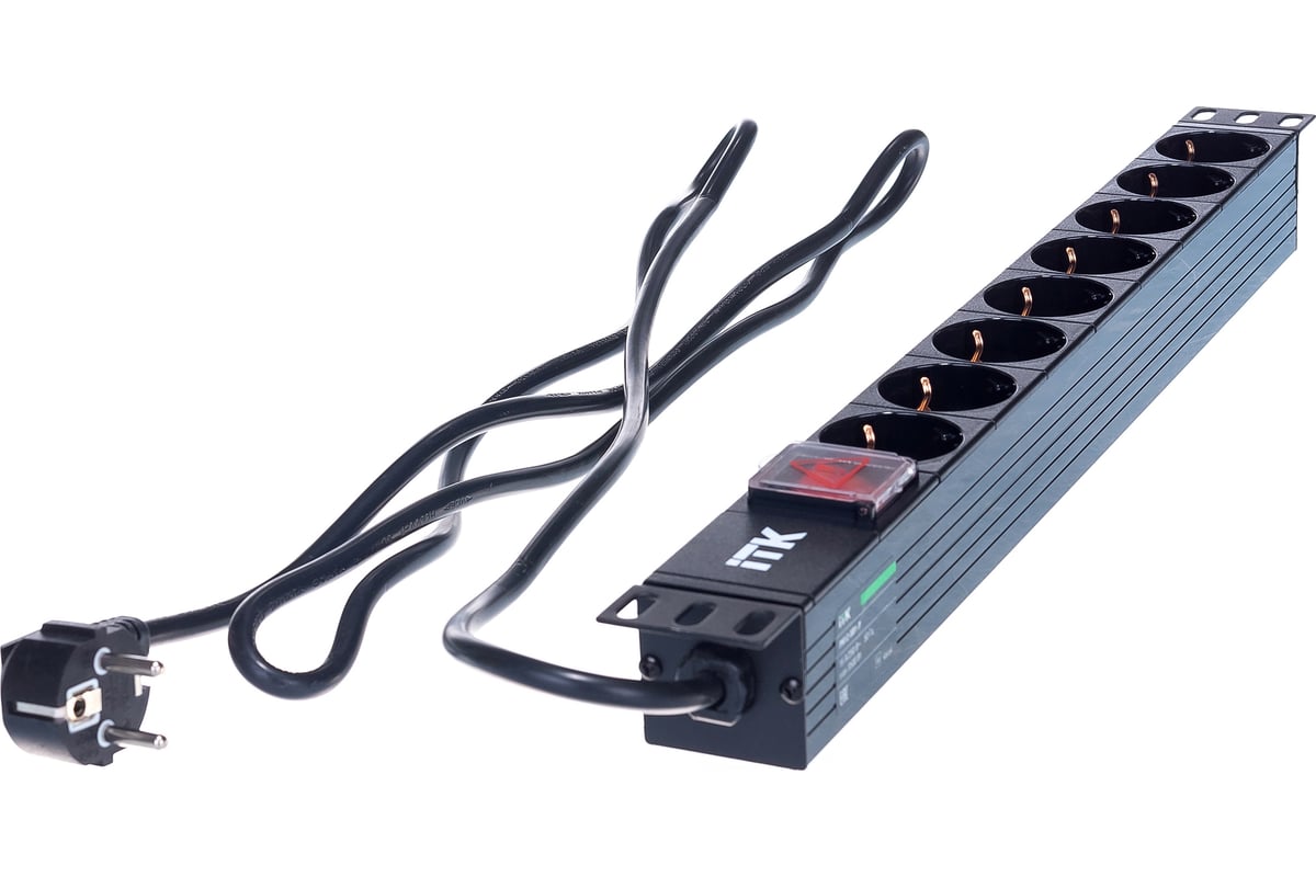 Itk ph12 8d1 p. Блок розеток ITK (ph12-8d1). Блок распределения питания PDU 7 розеток led выключатель 1u шнур 2м ph12-7d1. ITK PDU 8 розеток нем