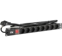 Блок розеток ITK 8 мест PDU 1U шнур 2м PH12-8D1-P