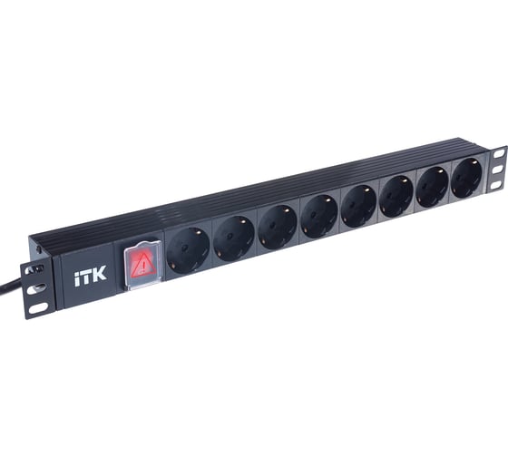 Блок розеток ITK 8 мест PDU 1U шнур 2м PH12-8D1-P