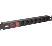 Блок розеток ITK 7 мест PDU 1U вход С14 PH12-7D3