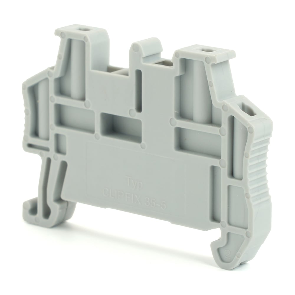 Концевой стопор (ограничитель) на din рейку STEKKER для зни, серый ...