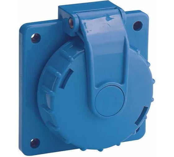 Фланцевая розетка ABL с крышкой и байонетным замком IP68, 16A 2P+E 250V, синий 1987951