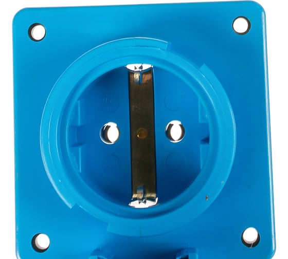Фланцевая розетка ABL с крышкой и байонетным замком IP68, 16A 2P+E 250V, синий 1987951
