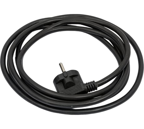 Сетевой шнур Мастер Тока ПВСбм 3x1,5 черный 10а с заземлением 3м угловая вилка СШ0029