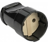 Штепсельное гнездо EKF без заземления черное 10А 250В ASG10-30