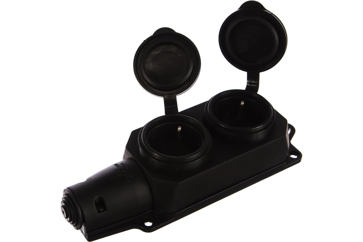 Двухместная розетка с заглушками ANDELI каучук AM-K05 2Р+РЕ 16А 220В ...