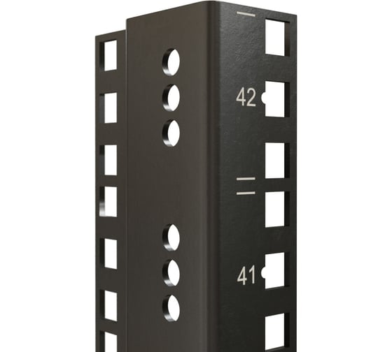 Монтажный профиль Hyperline CTRM19-22U-RAL9005 19'' высотой 22U с маркировкой юнитов, для шкафов TTR, TTB, цвет черный RAL9005 (2 шт. в комплекте) 445439 1