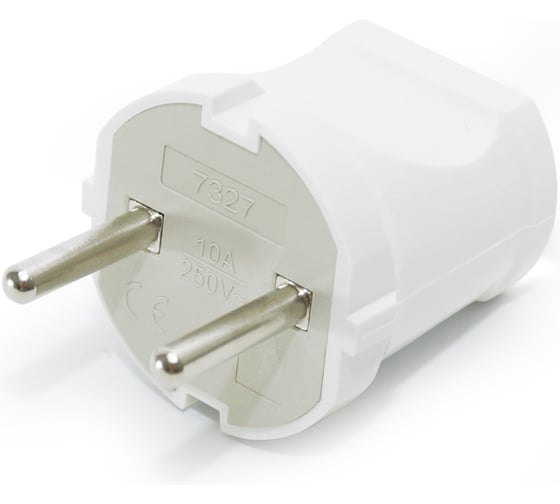 Электрическая вилка Jilion (без заземления), 10А, белый 9533820