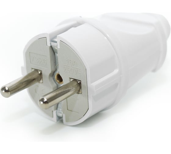 Электрическая вилка евро Jilion с заземлением, 16А, белый 9533826