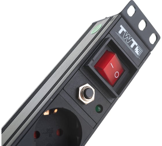 Блок розеток TWT 19 8 шт. Schuko, 10A 250V, без шнура питания  PDU19-10A8P