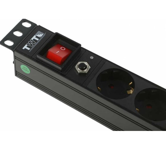 Блок розеток TWT 19 8 шт. Schuko, 10A 250V, шнур питания 1.8 м  PDU19-10A8P-1.8