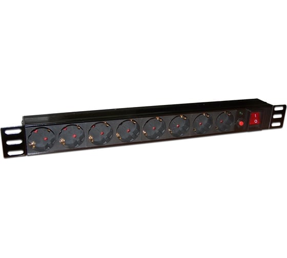 Блок розеток TWT 19 8 шт. Schuko, 10A 250V, шнур питания 1.8 м  PDU19-10A8P-1.8 1