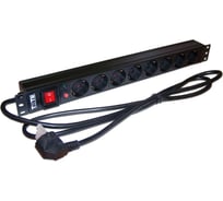 Блок розеток TWT 19 8 шт. Schuko, 16A 250V, шнур питания 1.8 м  PDU19-16A8P-1.8