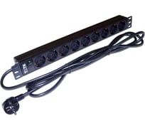 Блок розеток TWT 19 9 шт. без выключателя, 16A 250V, шнур питания 3.0 м PDU19-16A9P-3.0