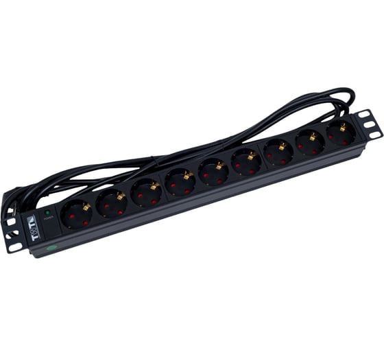 Блок розеток TWT 19 9 шт. без выключателя, 16A 250V, шнур питания 3.0 м PDU19-16A9P-3.0