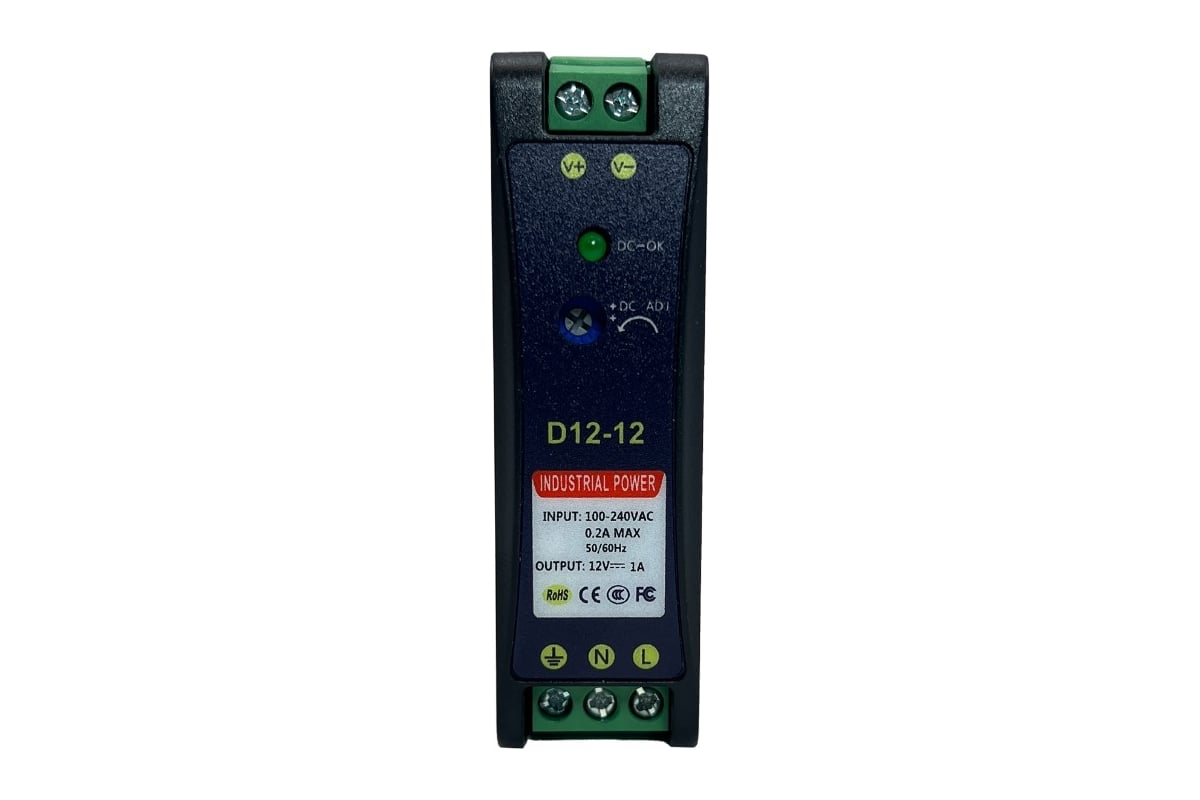 Промышленный блок питания ComOnyx 12В, 1А, 12Вт, с креплением на din ...