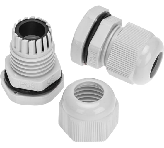 Кабельный ввод REXANT PG-11 (5-10мм) серый, комплект (2 шт/уп) 07-8011-A2