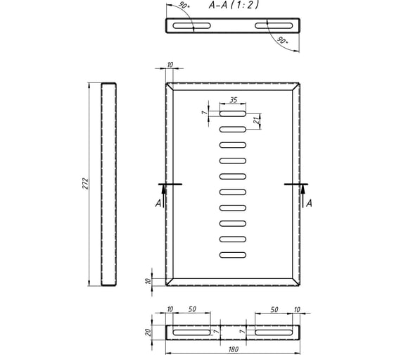 Полка Hyperline SSH3-180-RAL9005 для 10" шкафов TDC/TDB 272x180 мм, установочный размер 254 мм, цвет черный (RAL 9005) 447498 1