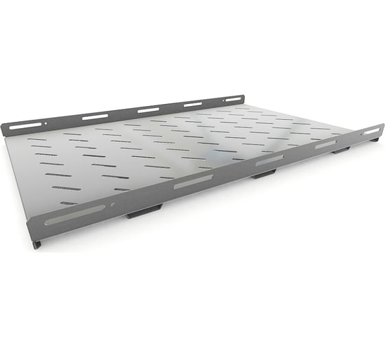 Стационарная усиленная полка Hyperline TSH3H-850-RAL7035 глубина 850 мм, с боковым креплением, нагрузка до 100 кг, для шкафов серии TTB, TTR, 485x850мм (ШхГ), цвет серый (RAL 7035) 451896 1