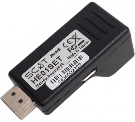 Комплект передатчик+приёмник (HE01SET+HE01SER) для передачи HDMI SC&T HE01ERK по витой паре до 40 м с разрешением до 1080 p. sct1086