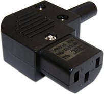 Кабельная розетка LANMASTER 10A, 250V угловая разборная, черная, LAN-IEC-320-C13/90 16102155