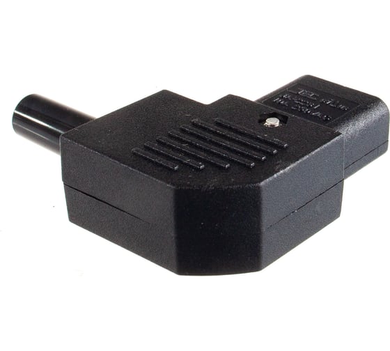 Кабельная розетка LANMASTER 10A, 250V угловая разборная, черная, LAN-IEC-320-C13/90