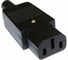 Электрическая кабельная розетка LANMASTER 10A, 250V, разборная, черная LAN-IEC-320-C13 1
