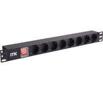 Блок розеток ITK 8 мест PDU 1U шнур 2м PH12-8D1