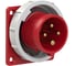 Встраиваемая вилка PCE 16а/400v/3p+e/ip67, фланец 75x75 6142-6 1