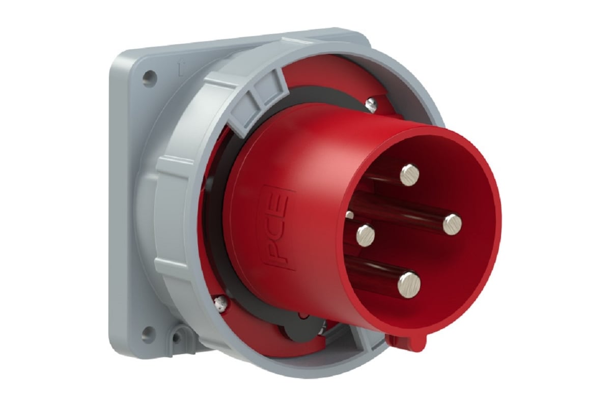Встраиваемая вилка PCE 125а/400v/3p+e/ip67, фланец 120x120 644-6 ...