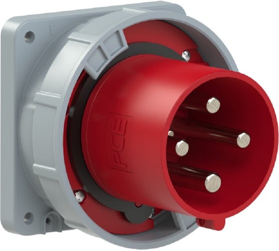 Встраиваемая вилка PCE 125а/400v/3p+e/ip67, фланец 120x120 644-6 1