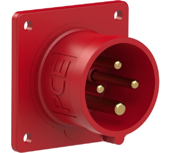 Встраиваемая вилка PCE 32а/400v/3p+e/ip44, фланец 70x70 624-6