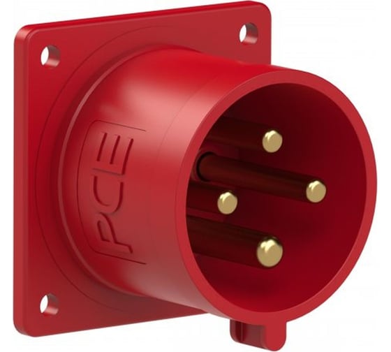 Встраиваемая вилка PCE 32а/400v/3p+e/ip44, фланец 70x70 624-6