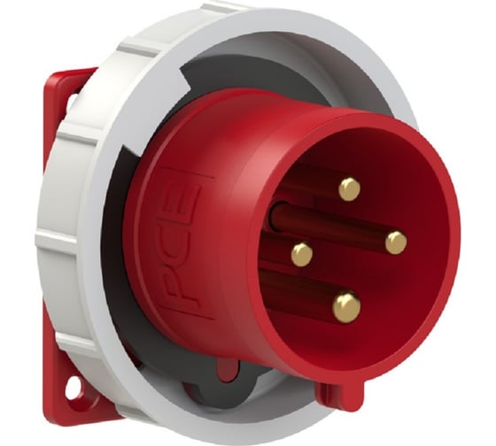 Встраиваемая вилка PCE 32а/400v/3p+e/ip67, фланец 75x75 6242-6 1