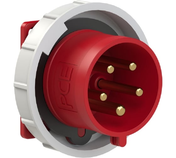 Встраиваемая вилка PCE 32а/400v/3p+n+e/ip67, фланец 75x75 6252-6