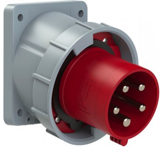 Встраиваемая наклонная вилка PCE 63a/400v/3p+n+e/ip67, фланец 100x112 735-6