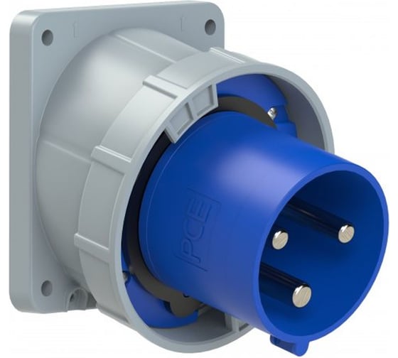Встраиваемая наклонная вилка PCE 125a/230v/1p+n+e/ip67, фланец 120x130 743-6