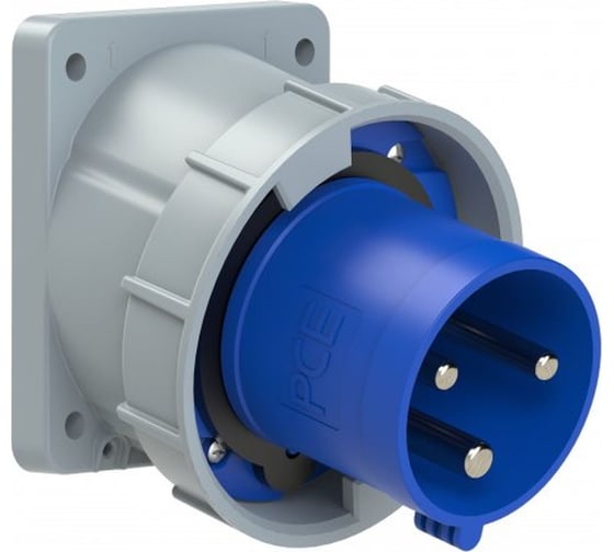 Встраиваемая наклонная вилка PCE 63а/230v/1p+n+e/ip67, фланец 100x112 733-6 1