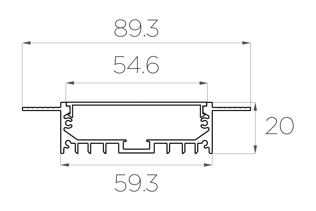 Комплект алюминиевого профиля под шпаклевку LEDCRAFT с экраном и ...