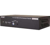 Комплект (удлинитель-распределитель+4 приёмника) HDMI SC&T HE04SEK 1.4 (1 вход/4 выхода) с передачей по кабелю витой пары CAT5e на удалённые приёмники sct1311