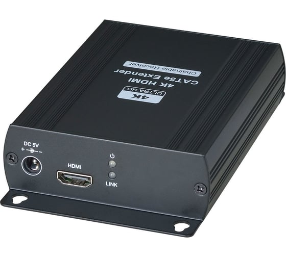 Дополнительный приемник для комплекта HE03L-4K HDMI сигнала SC&T HE03LR-4K по одному кабелю витой пары на расстояние до 120 м (CAT5e), до 140 м (CAT6) sct1249 1
