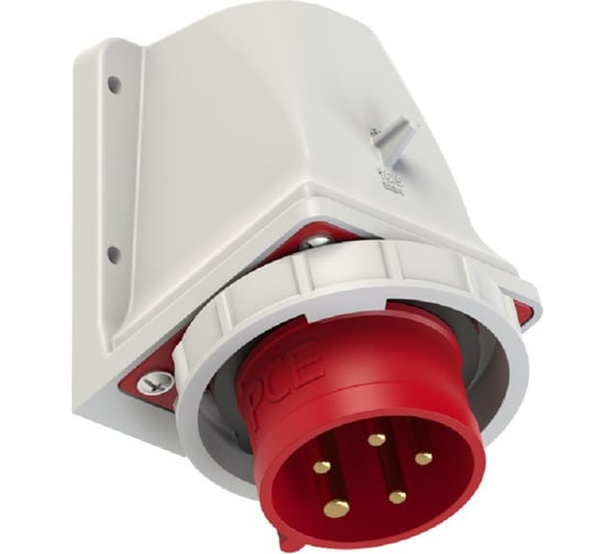 Настенная вилка PCE 32a/380v/3p+n+e/ip67 5252-6k 1