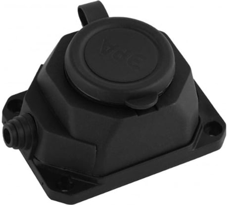 Каучуковая колодка ЭРА K1eBIP44 с заземлением, 1 гнездо, 16A, IP44, черная Б0044543