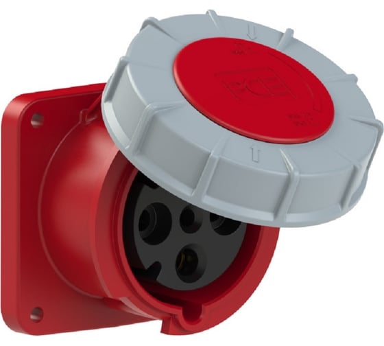 Розетка PCE встраиваемая 63а/380v/3p+e/ip67, фланец 100x100 334-6 1
