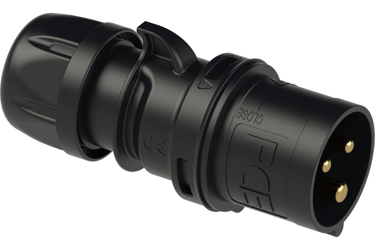 Кабельная вилка PCE 16A/220 В/1P+N+E/IP44, черная 013-6x - выгодная ...