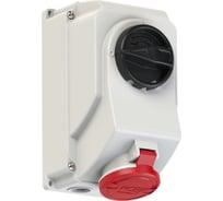 Розетка PCE настенная 16а/380v/3p+n+e/ip44, с выключателем и блокировкой 7515-6